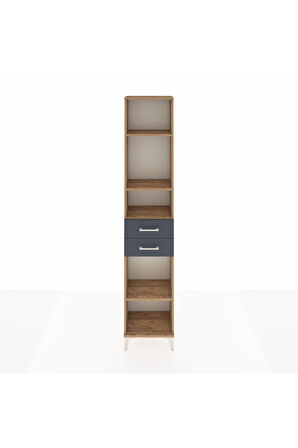 Arges Dolap 4 Raflı 2 Çekmeceli 44x30x221 Çam-Antrasit