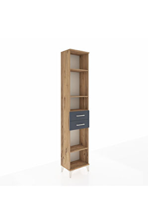 Arges Dolap 4 Raflı 2 Çekmeceli 44x30x221 Çam-Antrasit