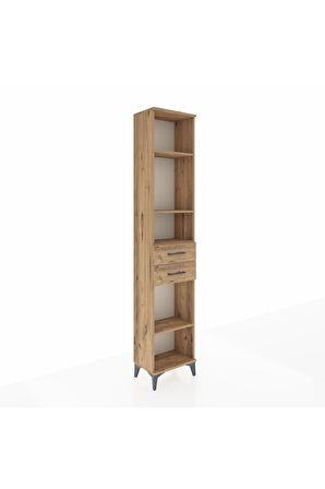 Arges Dolap 4 Raflı 2 Çekmeceli 44x30x221 Çam-Çam