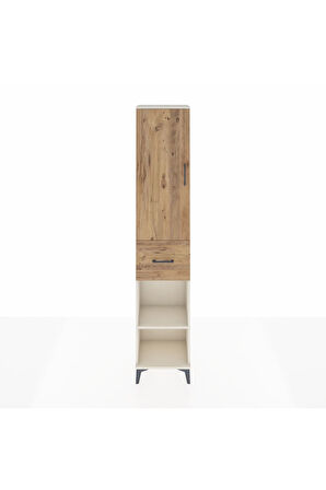 Arges Dolap 3 Raflı Tek Çekmeceli Tek Askılı 44x30x221 Aytaşı-Çam