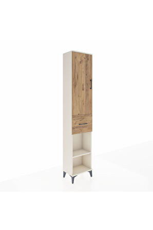 Arges Dolap 3 Raflı Tek Çekmeceli Tek Askılı 44x30x221 Aytaşı-Çam