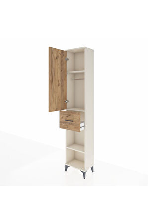 Arges Dolap 3 Raflı Tek Çekmeceli Tek Askılı 44x30x221 Aytaşı-Çam