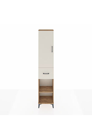Arges Dolap 3 Raflı Tek Çekmeceli Tek Askılı 44x30x221 Çam-Aytaşı