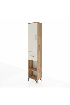 Arges Dolap 3 Raflı Tek Çekmeceli Tek Askılı 44x30x221 Çam-Aytaşı