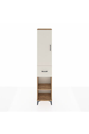 Arges Dolap 4 Raflı Tek Çekmeceli Tek Kapaklı 44x30x221 Çam-Aytaşı