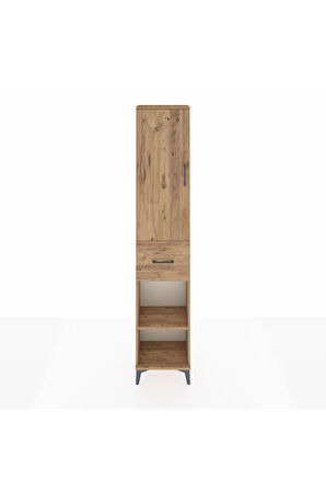 Arges Dolap 4 Raflı Tek Çekmeceli Tek Kapaklı 44x30x221 Çam-Çam