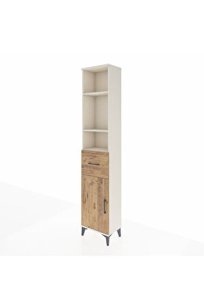 Arges Dolap 4 Raflı Tek Çekmeceli Tek Kapaklı 44x30x221 Aytaşı-Çam