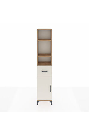 Arges Dolap 4 Raflı Tek Çekmeceli Tek Kapaklı 44x30x221 Çam-Aytaşı