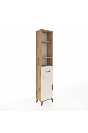 Arges Dolap 4 Raflı Tek Çekmeceli Tek Kapaklı 44x30x221 Çam-Aytaşı
