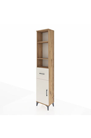 Arges Dolap 4 Raflı Tek Çekmeceli Tek Kapaklı 44x30x221 Çam-Aytaşı