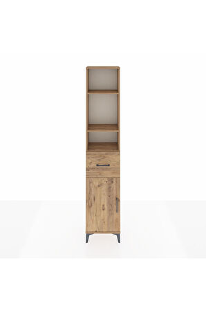 Arges Dolap 4 Raflı Tek Çekmeceli Tek Kapaklı 44x30x221 Çam-Çam