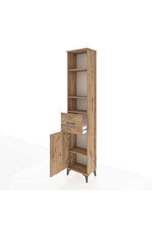 Arges Dolap 4 Raflı Tek Çekmeceli Tek Kapaklı 44x30x221 Çam-Çam