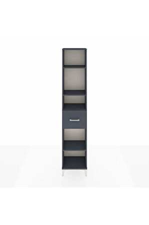 Arges Dolap 4 Raflı Tek Çekmeceli 44x30x221 Antrasit-Antrasit