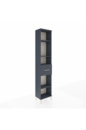 Arges Dolap 4 Raflı Tek Çekmeceli 44x30x221 Antrasit-Antrasit