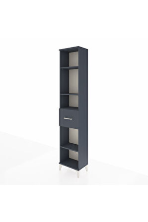 Arges Dolap 4 Raflı Tek Çekmeceli 44x30x221 Antrasit-Antrasit