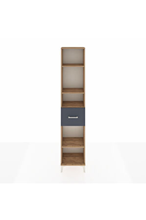 Arges Dolap 4 Raflı Tek Çekmeceli 44x30x221 Çam-Antrasit