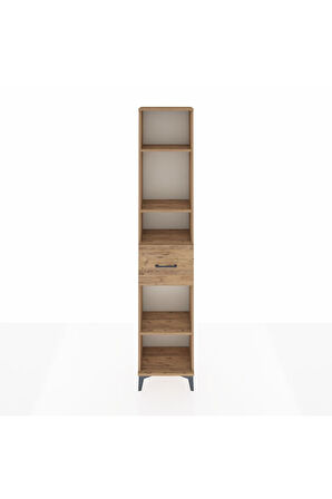 Arges Dolap 4 Raflı Tek Çekmeceli 44x30x221 Çam-Çam