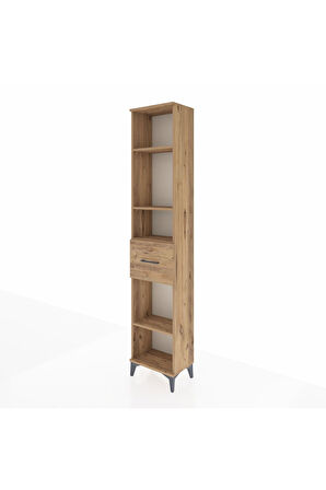 Arges Dolap 4 Raflı Tek Çekmeceli 44x30x221 Çam-Çam