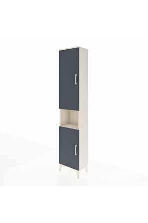 Arges Dolap 4 Raflı 2 Kapaklı Tek Askılı 44x30x221 Aytaşı-Antrasit