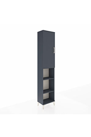 Arges Dolap 4 Raflı Tek Kapaklı Tek Askılı 44x30x221 Antrasit-Antrasit