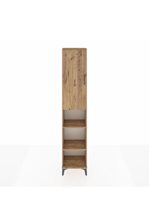 Arges Dolap 4 Raflı Tek Kapaklı Tek Askılı 44x30x221 Çam-Çam