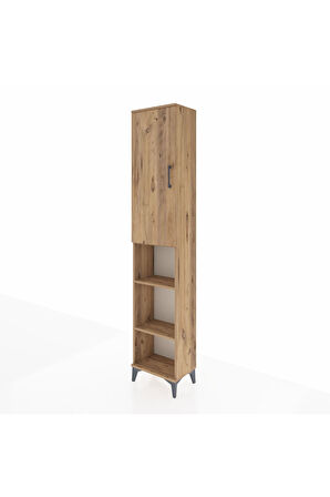 Arges Dolap 4 Raflı Tek Kapaklı Tek Askılı 44x30x221 Çam-Çam