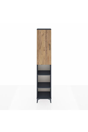 Arges Dolap 5 Raflı Tek Kapaklı 44x30x221 Antrasit-Çam