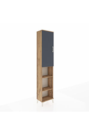 Arges Dolap 5 Raflı Tek Kapaklı 44x30x221 Çam-Antrasit