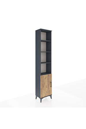 Arges Dolap 5 Raflı Tek Kapaklı 44x30x221 Antrasit-Çam