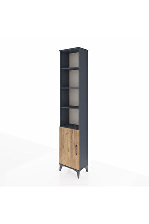 Arges Dolap 5 Raflı Tek Kapaklı 44x30x221 Antrasit-Çam