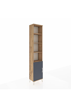 Arges Dolap 5 Raflı Tek Kapaklı 44x30x221 Çam-Antrasit