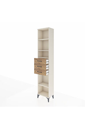 Arges Dolap 4 Raflı 3 Çekmeceli 44x30x221 Aytaşı-Çam