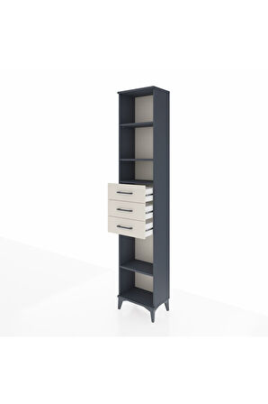 Arges Dolap 4 Raflı 3 Çekmeceli 44x30x221 Antrasit-Aytaşı