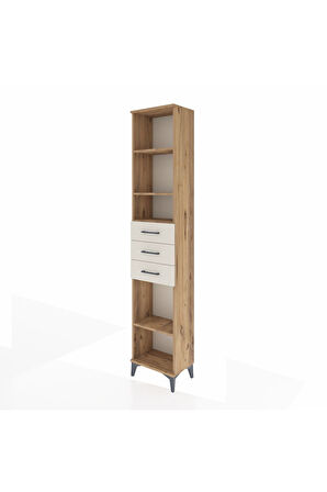 Arges Dolap 4 Raflı 3 Çekmeceli 44x30x221 Çam-Aytaşı