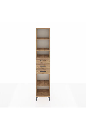 Arges Dolap 4 Raflı 3 Çekmeceli 44x30x221 Çam-Çam