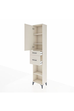 Arges Dolap 4 Raflı 2 Çekmeceli Tek Kapaklı 44x30x221 Aytaşı-Aytaşı