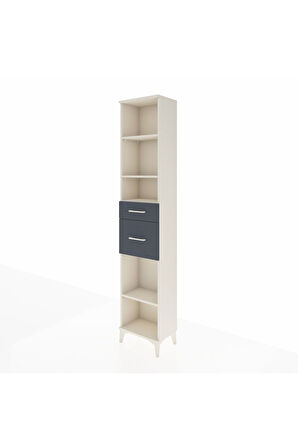 Arges Dolap 4 Raflı 2 Çekmeceli 44x30x221 Aytaşı-Antrasit