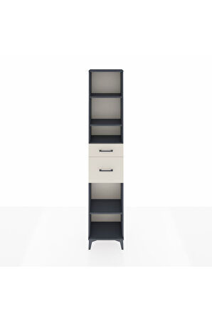 Arges Dolap 4 Raflı 2 Çekmeceli 44x30x221 Antrasit-Aytaşı