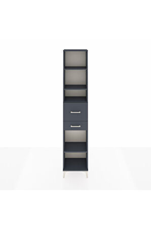 Arges Dolap 4 Raflı 2 Çekmeceli 44x30x221 Antrasit-Antrasit