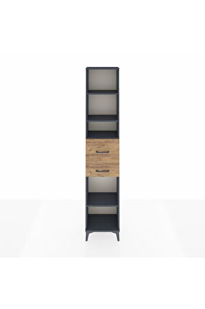 Arges Dolap 4 Raflı 2 Çekmeceli 44x30x221 Antrasit-Çam