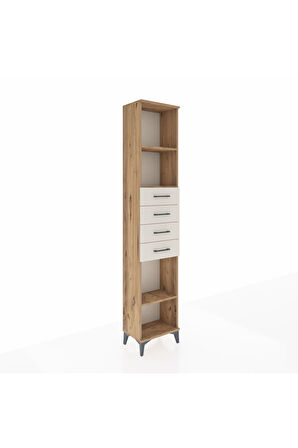 Arges Dolap 3 Raflı 4 Çekmeceli 44x30x221 Çam-Aytaşı