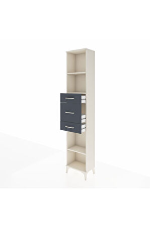 Arges Dolap 3 Raflı 3 Çekmeceli 44x30x221 Aytaşı-Antrasit
