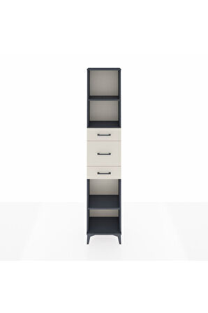 Arges Dolap 3 Raflı 3 Çekmeceli 44x30x221 Antrasit-Aytaşı
