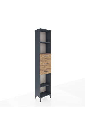 Arges Dolap 3 Raflı 3 Çekmeceli 44x30x221 Antrasit-Çam