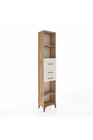Arges Dolap 3 Raflı 3 Çekmeceli 44x30x221 Çam-Aytaşı