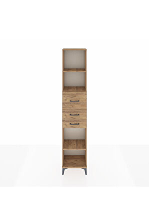 Arges Dolap 3 Raflı 3 Çekmeceli 44x30x221 Çam-Çam