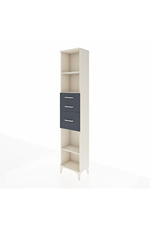 Arges Dolap 3 Raflı 3 Çekmeceli 44x30x221 Aytaşı-Antrasit