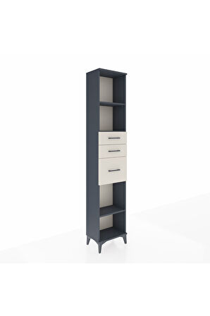 Arges Dolap 3 Raflı 3 Çekmeceli 44x30x221 Antrasit-Aytaşı