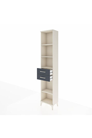 Arges Dolap 4 Raflı 3 Çekmeceli 44x30x221 Aytaşı-Antrasit