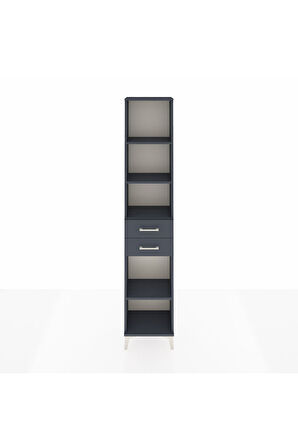 Arges Dolap 4 Raflı 3 Çekmeceli 44x30x221 Antrasit-Antrasit